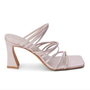 NEW MATISSE women's rooney strappy heeled sandals in rose metallic